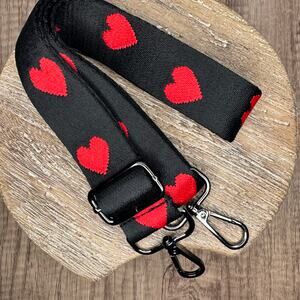 Wide Red Heart Valentines Day Crossbody Strap Guitar Strap Bag Strap FAST SHIP